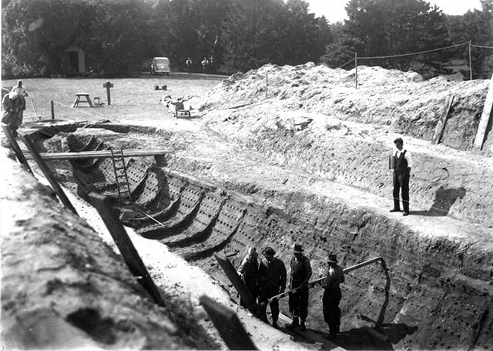 Excavation of the Sutton Hoo ship burial 1939 photo Barbara Wagstaff c 2019 The Trustees of the British Museum