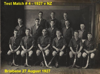 Australian team that played New Zealand in Brisbane in August 1927 Nimmo is standing back row furthest right