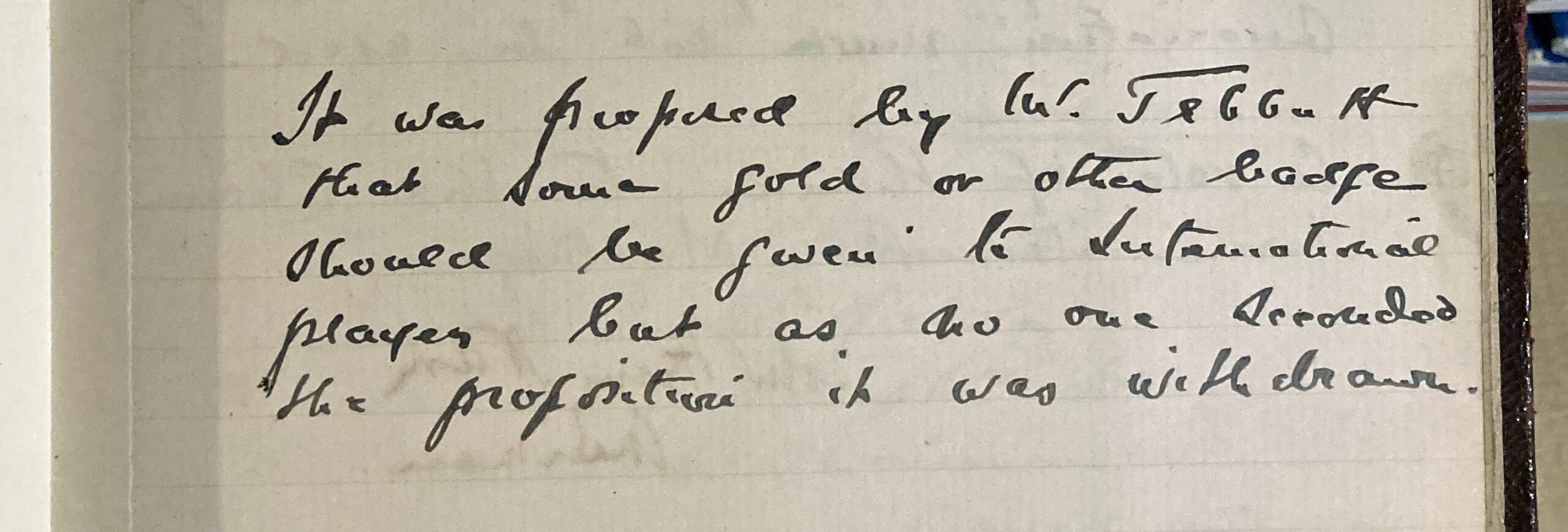 Re player caps HA minute book 1903 cropped