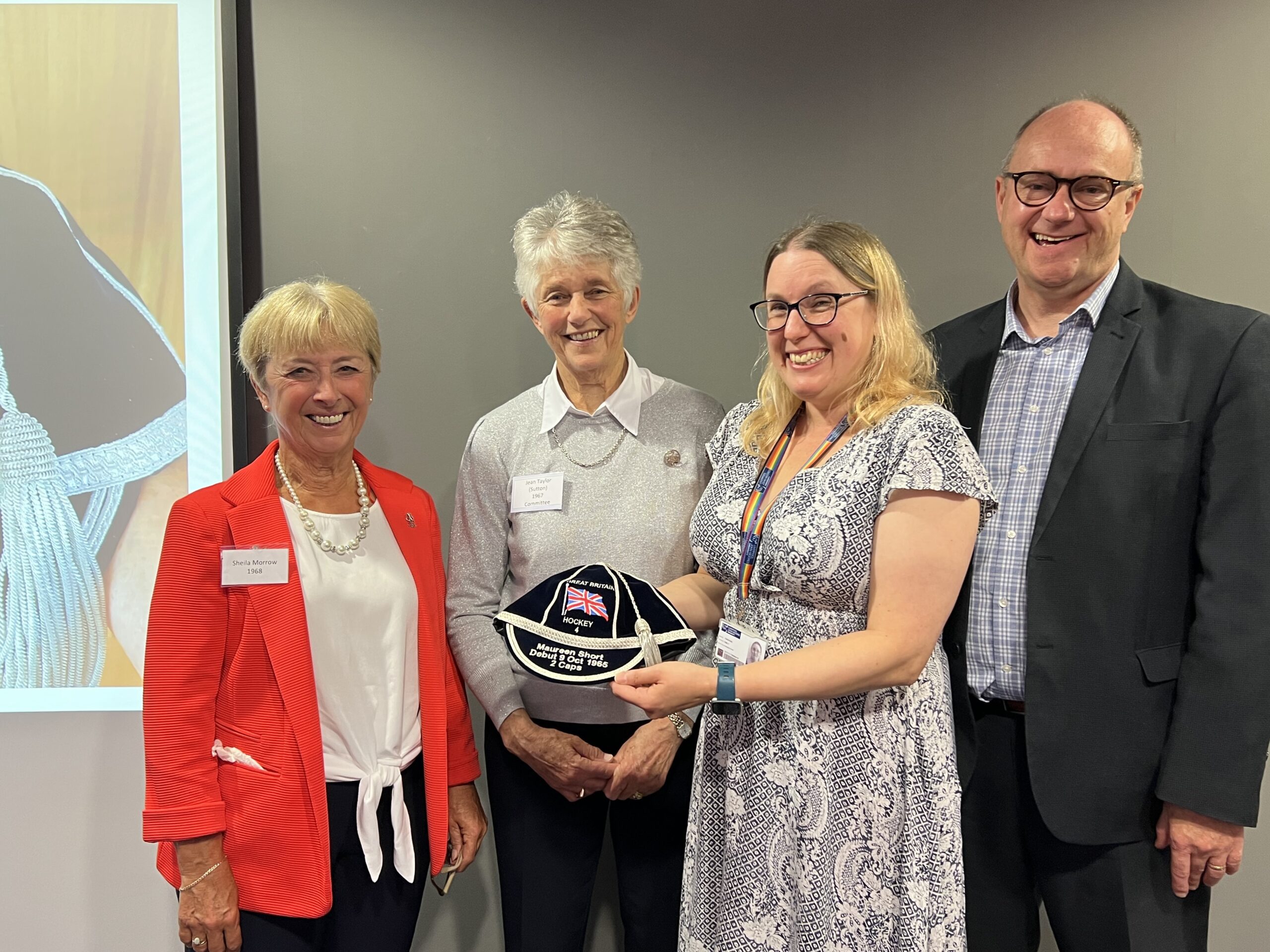 Maureen Short GB cap presented to the Archives at John Moores University 8102022